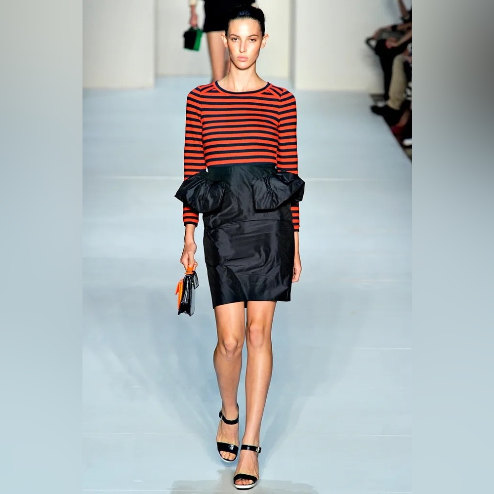 Marc by Marc Jacobs Spring/Summer 2012 Striped Red and Navy Peplum Dress